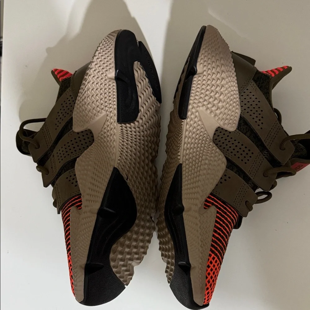 adidas Sneakers Olive Green Red Orange Accents